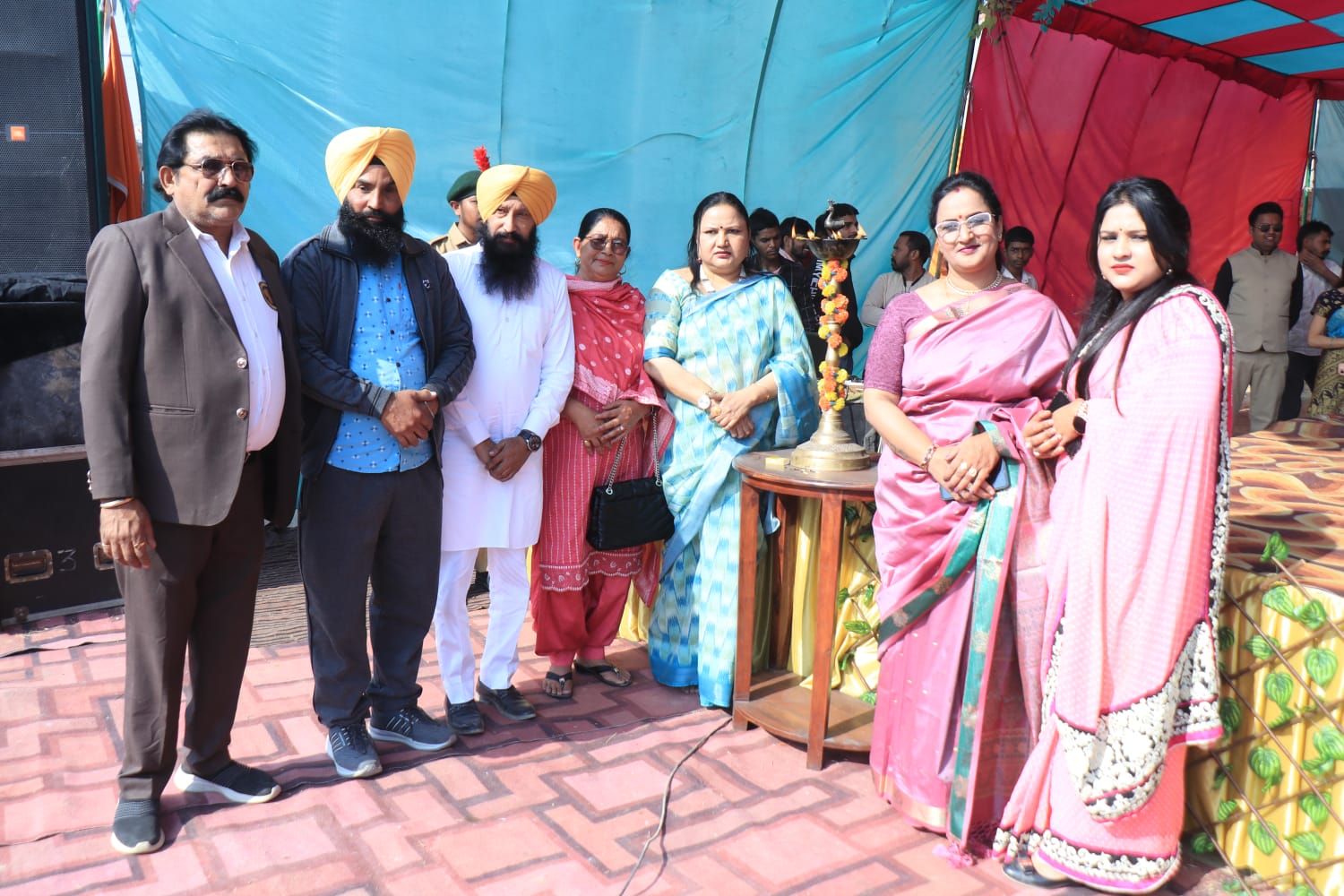 Guests and teachers at the school’s lamp lighting ceremony